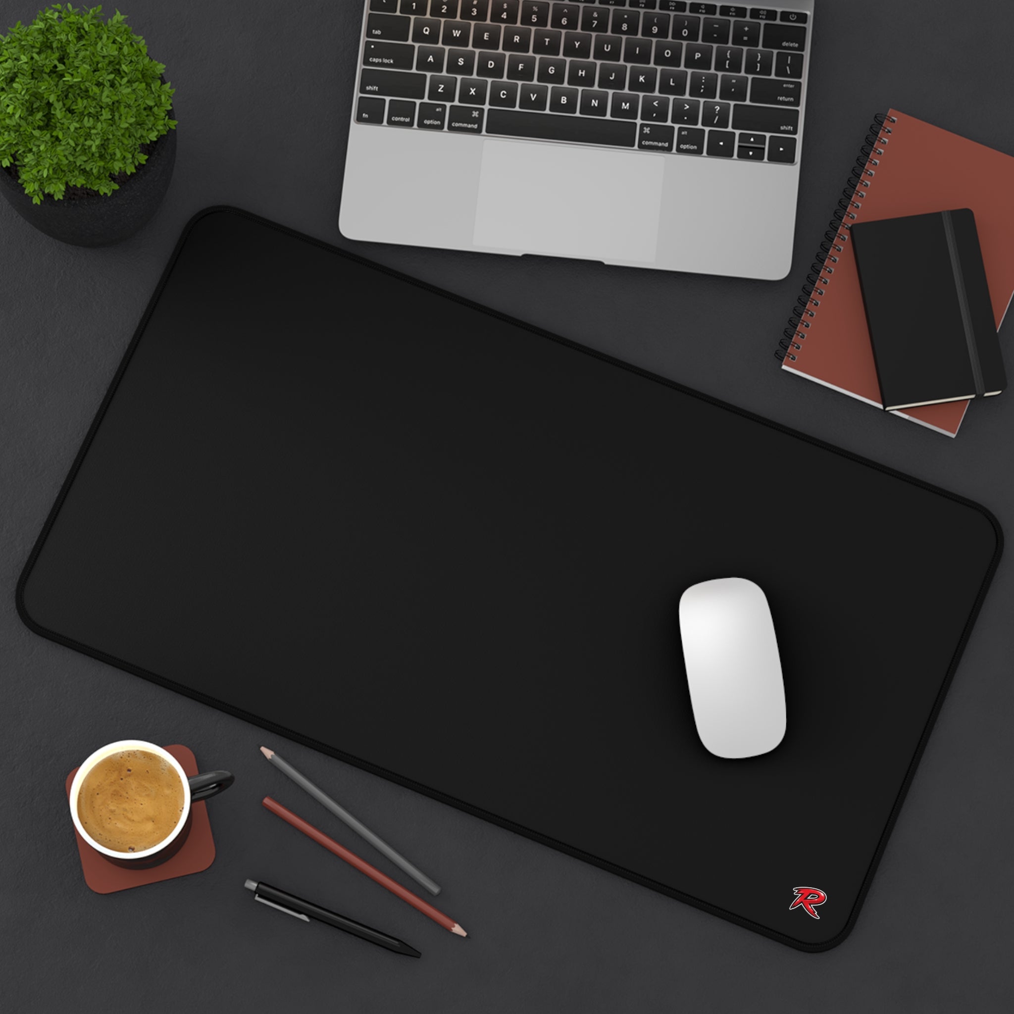 Team Reddish 'R' Black Desk Mat  —  Gaming & Office Desk Pad